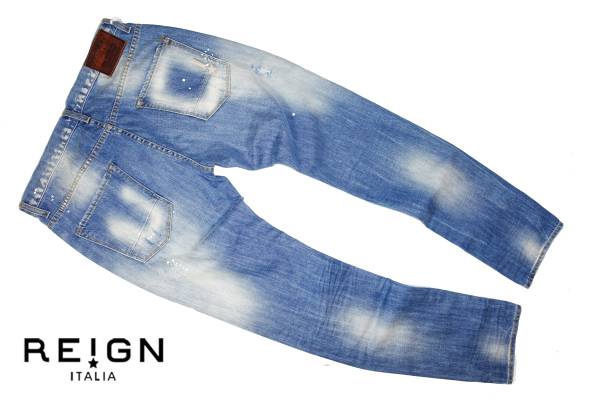 新品3.2万！ REIGN ITALIA レイン 大人ペイントデニム LEON掲載