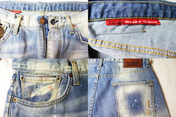 新品3.2万！ REIGN ITALIA レイン 大人ペイントデニム LEON掲載