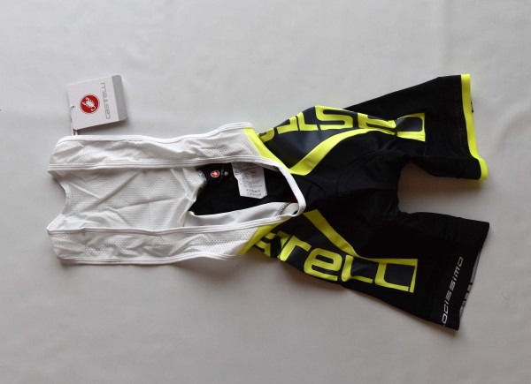 castelli★カステリ Velocissimo DueKit ビブショーツ size:S 黄