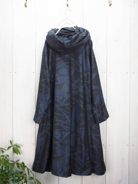 古布鎌倉山アロハ*ハンドメイド*大島紬蝶文様ＯＰ*着物リメイク