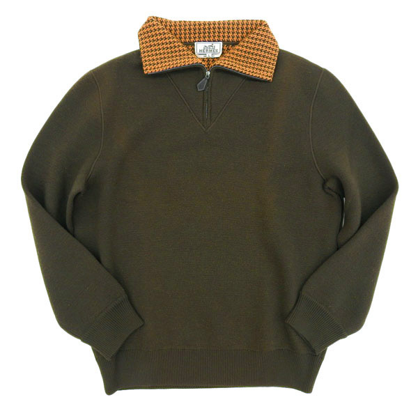 1円 美品 エルメス HERMES カシミア混 プルオーバー メンズ L