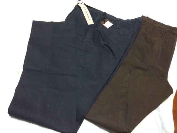 秋冬用コットンパンツ 2本セット 紺茶 79 スーツカンパニー高級