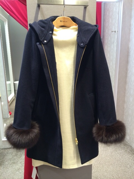 M.deuxフォックスファーコート★ネイビー★紺★検)アプワイザー