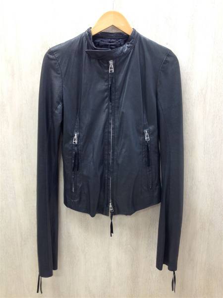 EKAM◆レザージャケット・ブルゾン/M/豚革/BLK/ダメージ有