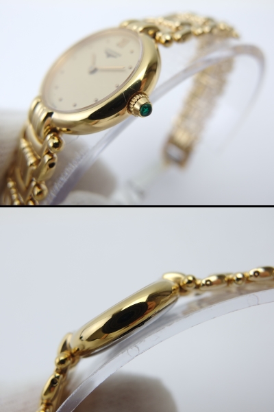 ロンジン レディース クオーツ腕時計 金色 純正 金属BT OO755