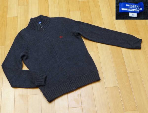 バーバリーブルーレーベル☆厚手ニットジップブルゾン☆38 BURBERRY