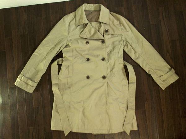 美品/無印良品【MUJI】トレンチコートLカーキベージュ秋 初冬