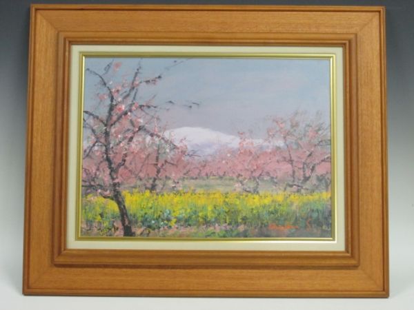 油絵 風景画 ★菜の花 P10【3月】 油絵 絵画 桜 絵 F10号 | 額入り 油彩画 原画「生命の輝きと