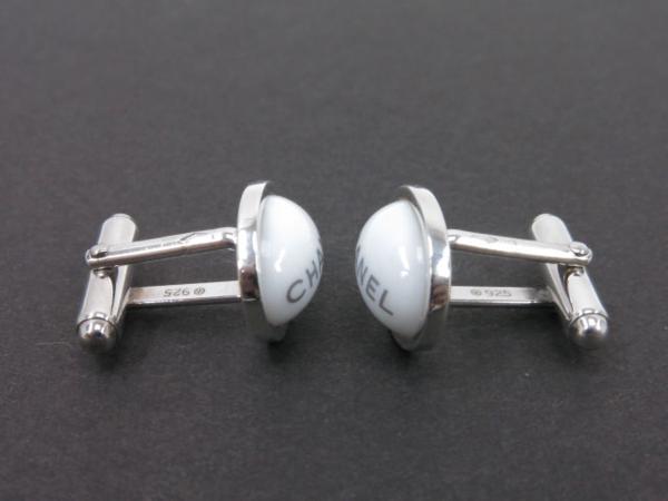 美品☆CHANEL シャネル ロゴ カフスリンクス ラッカー 漆 SV925