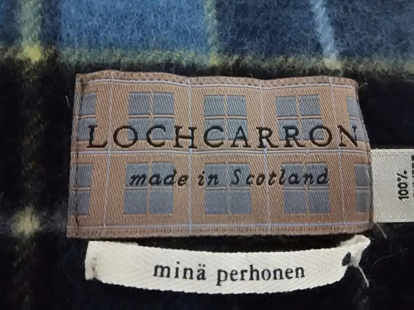 ミナペルホネン マフラー 美品 チェック柄/×LOCHCARRON mina perhonen