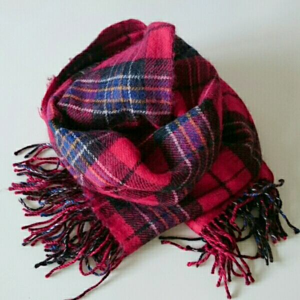 スピック＆スパン リバーシブルチェック×ダルメシアン ストール