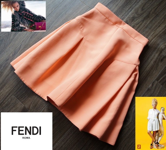 GINZA掲載/FENDIフェンディ/タックサーキュラー立体スカート