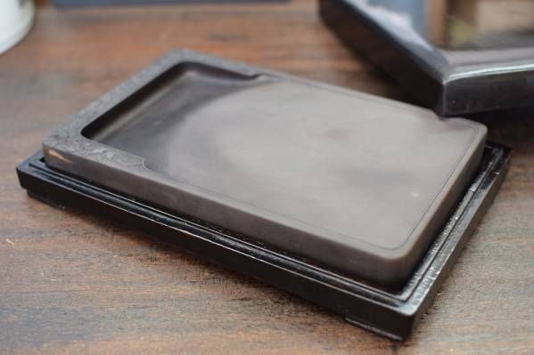 端渓硯 水巖老坑 大型 鑑定書付 石紋：蕉葉白・火捺・青花/書道 硯