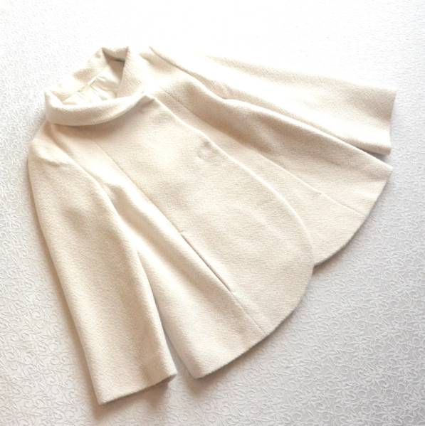 アナイ ANAYI ♪ アンゴラ混 ショール衿 ショートコート 白