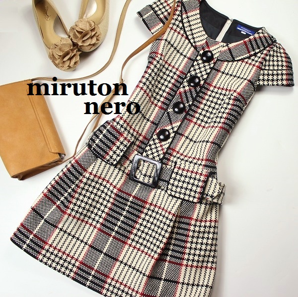 美品完売■バーバリーブルーレーベル■チェックワンピース■38