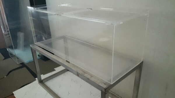 アクリル水槽 1200×450×450 アクリル水槽幅1200奥行440高さ430になり