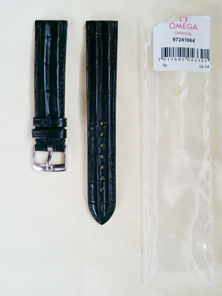 Omega Watch Strap 18mm Black Alligator 正規品