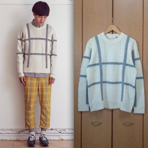 .efilevol 2013A/W Aran Check Sweater bukht sunsea jieda