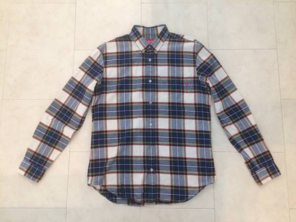 美品 12aw Supreme Tartan Plaid Shirt M チェックネルシャツ