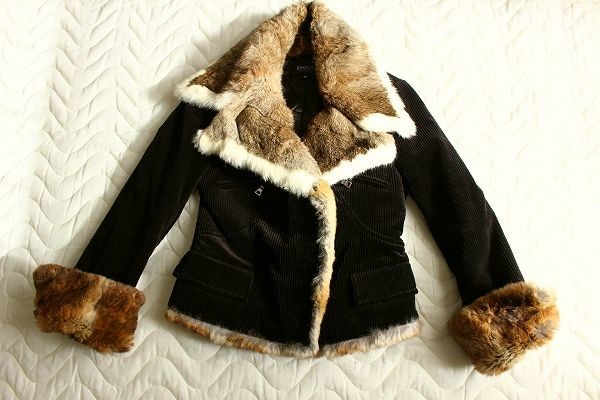 EPOCAエポカ☆ラビットファー中綿キルトジャケットsize40黒 EPOCA 