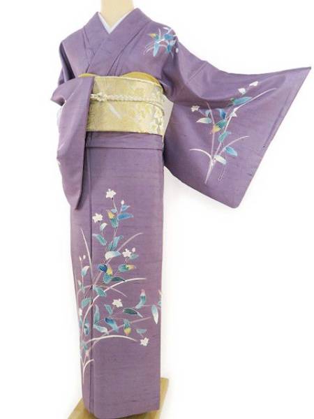 ゆめsaku 加賀友禅“優しさ溢れる二つの抱擁”白山紬訪問着 h-96