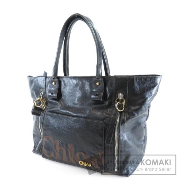 CHLOE ロゴデザイン トートバッグ レザー レディース