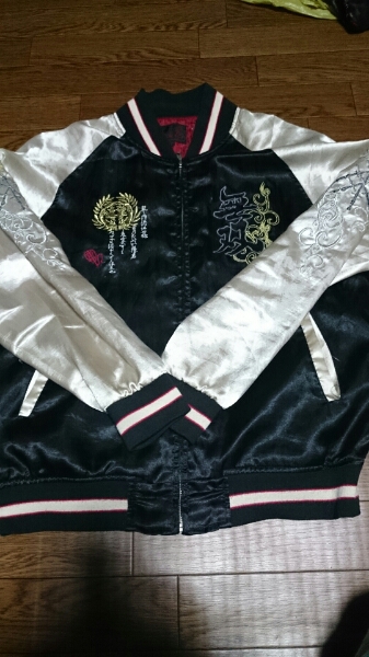 スカジャン size L ブラック 無双