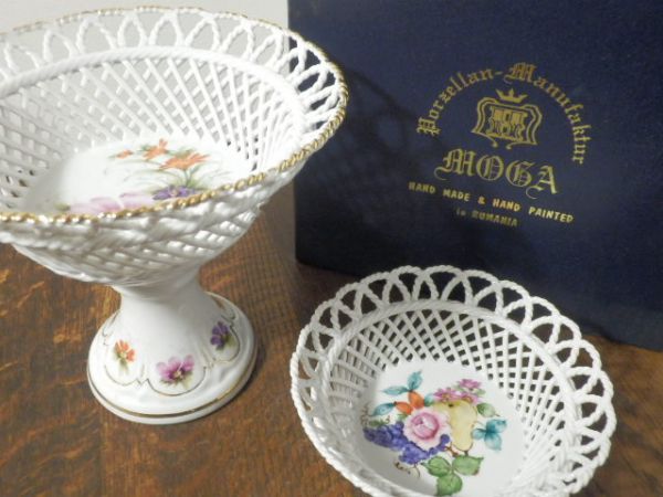 D0082 未使用 ルーマニア MOGA コンポート バスケット 透かし