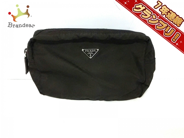 プラダ ポーチ 美品 - カーキ ナイロン PRADA