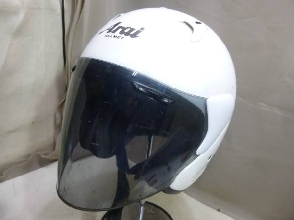 900 Arai ジェットヘルメット SZF 白 M57-58 弱カス出 中古！ ジェット