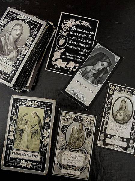 ドイツアンティーク　故人を偲ぶ追憶・メモリアルカード85枚：E