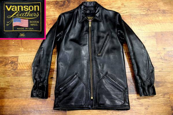 希少★VANSONバンソン SPOKライダース レザーコート 36★J B ENF