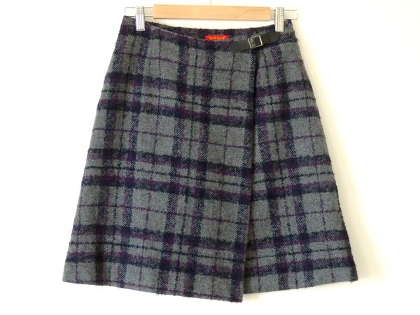 【送料無料】YORKLAND★素敵!チェック柄巻きデザインスカート