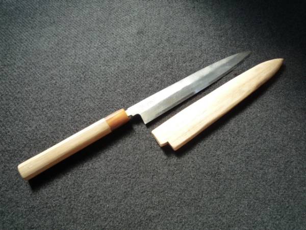 ○蚤の市○刺身包丁/銘 正本・全長３５．５ｃｍ刃渡２０．５ｃｍ