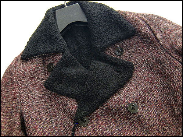 新品2.7万!ボイコット ループツイード裏パイルPコートL赤J27789