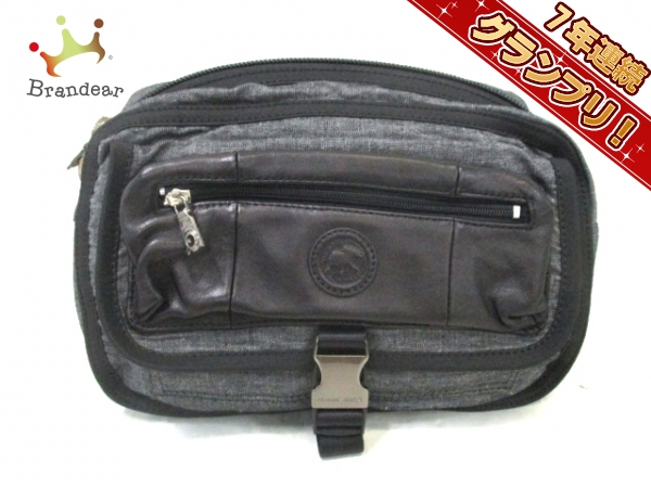 ハンティングワールド ウエストポーチ グレー×黒 HUNTING WORLD