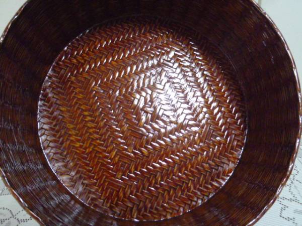 籃胎漆器 茶びつ 長期保管品