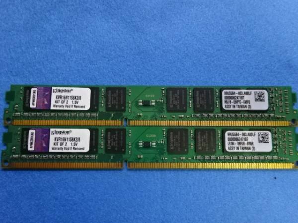 Kingston デスクトップ用 4GB×2枚 PC3 12800U 管理A-102