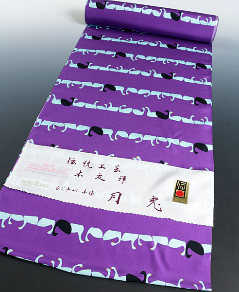 和遊館】NJz028 仕立付！伝統工芸京友禅「月兎」長襦袢 紫色