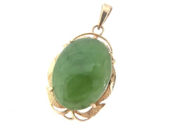 1円～ヒスイ×18K　翡翠 ネックレストップ 天然石 ストーン