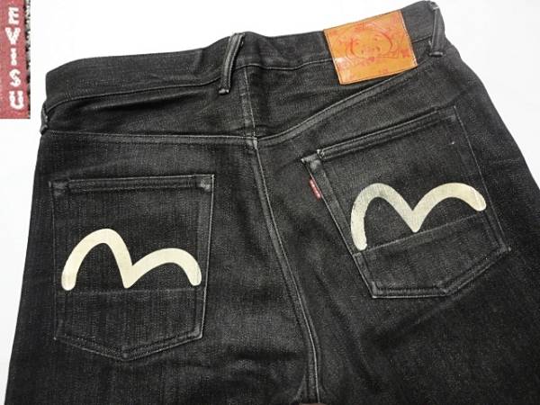 即決★エヴィス EVISU ☆2000ブラック/白カモメ★メンズ/W32