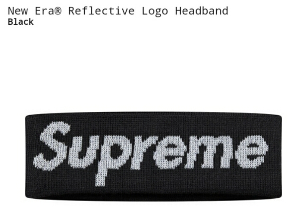 黒 New Era Reflective Logo Headband 黒 Black ヘアバンド