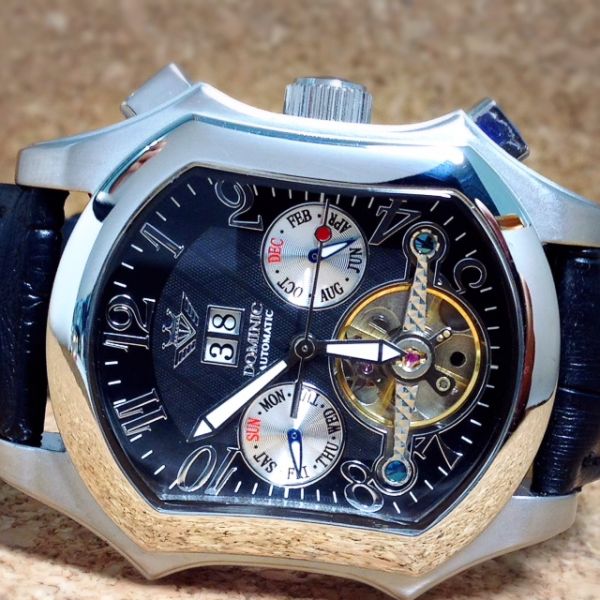 新品DOMINIC ドミニク正規品 ビックテンプ 自動巻 腕時計 レザー 限定