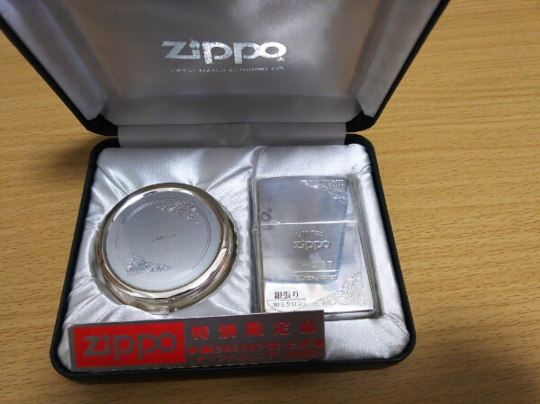 ZIPPO　特別限定品　銀30ミクロン仕上げ　灰皿付き