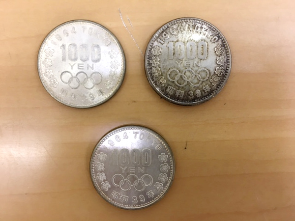 【TR】 東京オリンピック1000円 銀貨 日本 昭和 硬貨 3枚