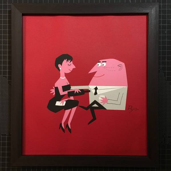 柳原良平アンクルトリス女性バーホステス貼り絵(絵画)｜売買された 