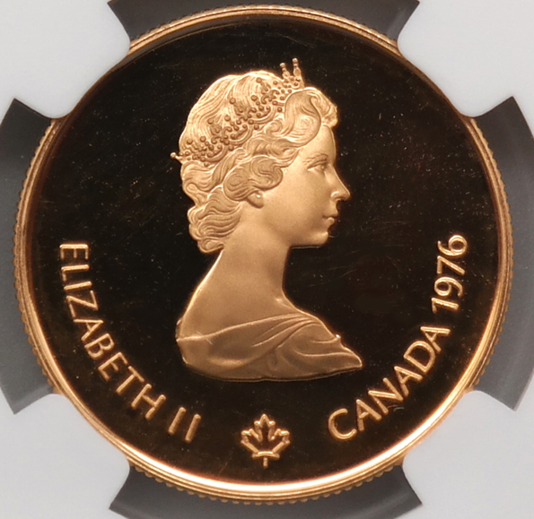 カナダ　1976年モントリオールOP　$100記念　PF金貨　NGC:PF65