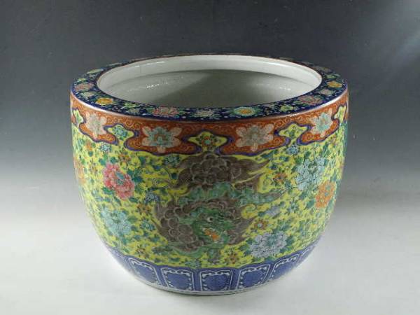 ◇伯◇古伊万里 色絵 獅子 花唐草 火鉢 江戸期 42n194 伊万里 【公式通販】