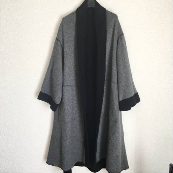 未使用プレインピープル・リバーシブルカシミア羽織りコート