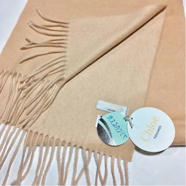 新品タグ付 クロエ 洗えるカシミヤ マフラー 訳あり カシミア